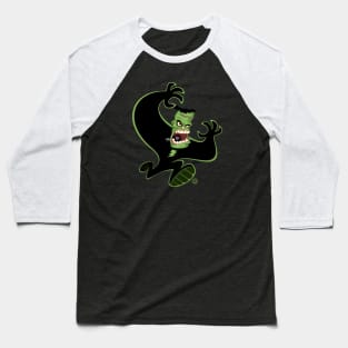 Halloween Frankenstein Shadow Runner Baseball T-Shirt